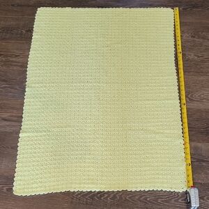 Handmade Crocheted Yellow Baby Lightweight Blanket 40" X 30"